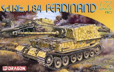 Sd Kfz 184 FERDINAND 1 72 Model Kit Military 7344 Dragon Car