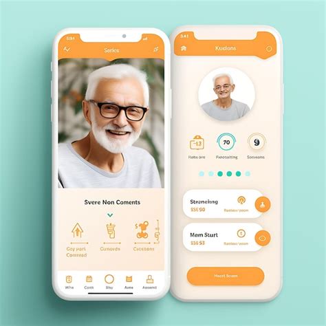 Premium AI Image Mobile App Layout Design Of Senior Care App User