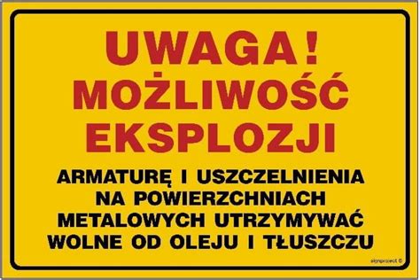 Libres Polska Sp Jd054 Uwaga Możliwość Eksplozji 20x15 Cm Fn Folia