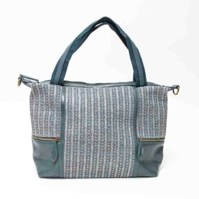 MAILEA Cartera Rafia Con Esquineras Petroleo Falabella