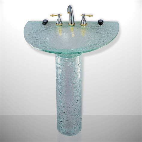 Furniture Full Glass Art Pedestal Sink Stylish Design Of Contemporary Pedestal Sink