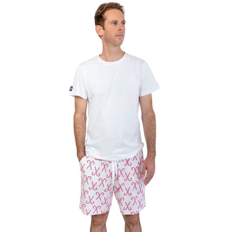 Mens Candy Cane Sleep Shorts Pure Cotton Pajamas Sant And Abel