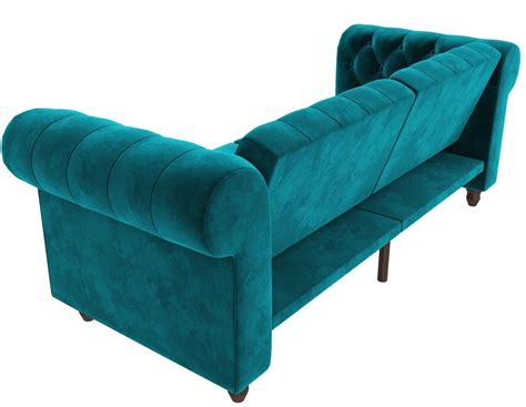 Alphason Felix Chesterfield Teal Velvet Fabric Sofa Bed Uk