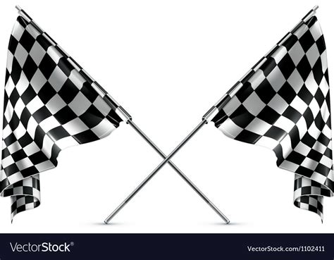 Two Crossed Checkered Flags Royalty Free Vector Image