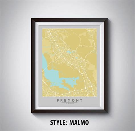 Map of Fremont CA Fremont Map Fremont Poster Office | Etsy