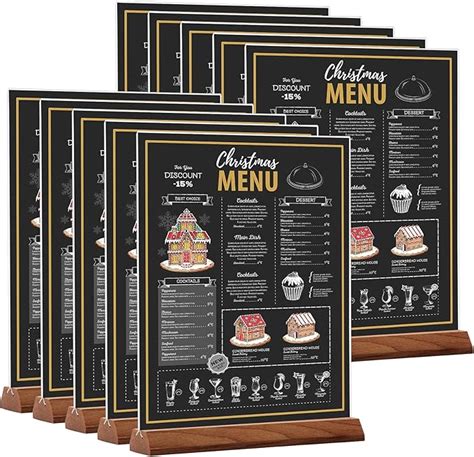 Srvnpioy Lot De 10 Presentoir De Table A4 En Acrylique Porte Menu A4 T