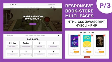 Complete Responsive Book Store Website Design With Admin Dashboard