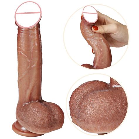 Realistic Liquid Silicone Dildo With Suction Cup Adult Sex Products Artificial Penis Vagina