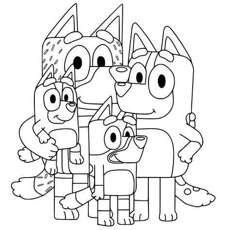 Bluey Characterss Coloring Pages - Coloring Cool