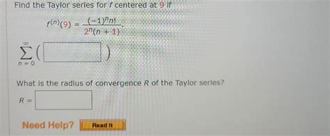 Answered Find The Taylor Series For F Centered Bartleby