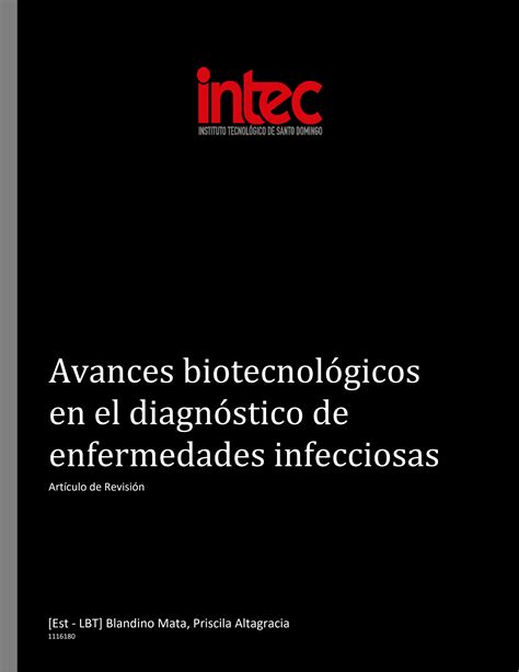 Solution Avances Biotecnol Gicos En El Diagn Stico De Enfermedades