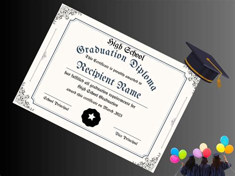 Printable Homeschool Diploma Personalized T Graduation Diploma