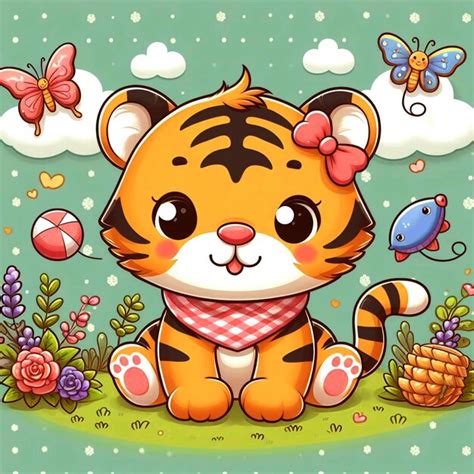 Premium Photo Photo A Cute Baby Tiger Cartoon Character 3D