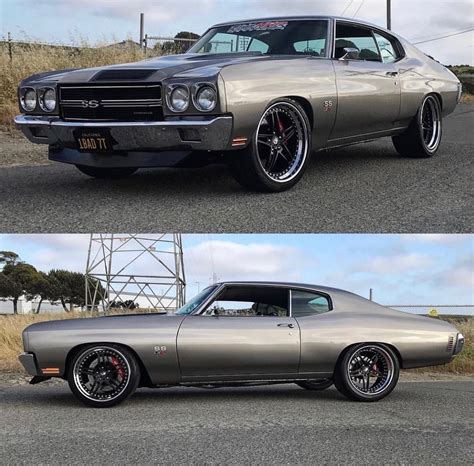 ‘70 Chevelle Ss Grey Paint Job Black Custom Wheels Us Cars Sport Cars