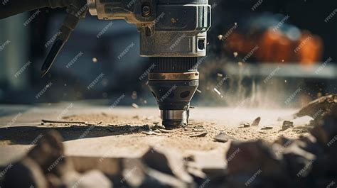 Premium Ai Image A Captivating Shot Of A Drill In Action Creating