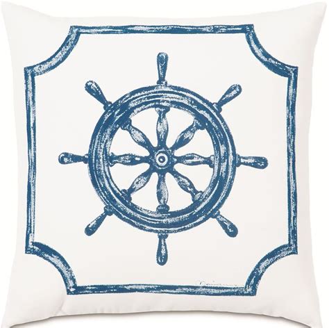 Captain S Wheel Indoor Outdoor Pillow Beach Decor Coastal Home