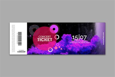 Ticket Template for Summer Festival: Download FREE PSD Template - HD ...