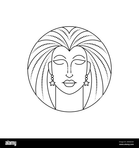 Virgo Zodiac Sign In Line Art Style Stock Vector Image And Art Alamy