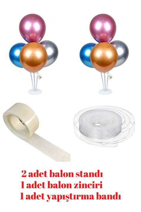 Dekozoni 2 Adet 4 lü Balon Standı Balon Zinciri Balon Yapıştırma