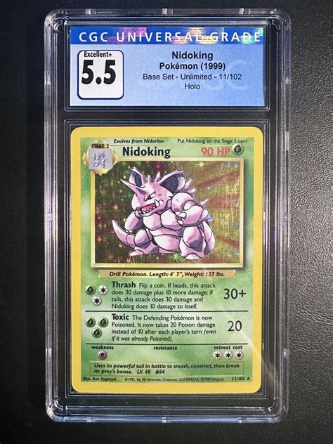 Pok Mon Tcg Nidoking Base Set Holo Unlimited Holo Rare Cgc