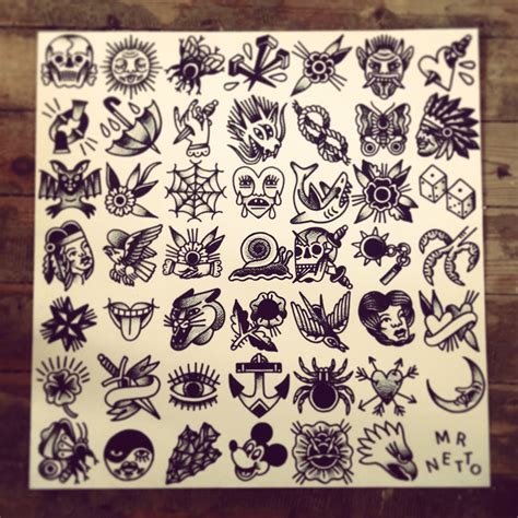 Simple Tattoo Filler Stencils