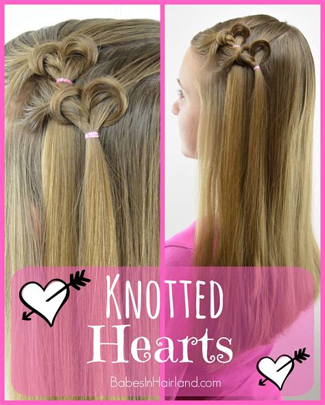 Knotted Hearts Valentines Day Hairstyle Babes In Hairland