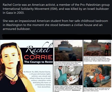 Rachel Aliene Corrie Was An American Activist And Diarist She Was A