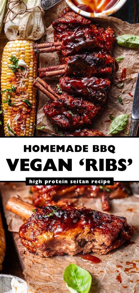 Sticky Bbq Vegan Ribs Seitan Recipe In 2024 Vegan Ribs Vegan Meal Plans Vegan Dinner Recipes