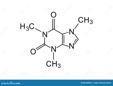 Fórmula química da cafeína foto de stock Imagem de ciência 86440006