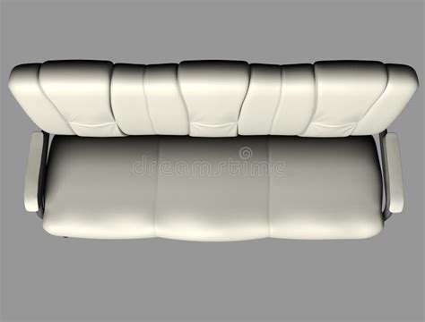 Modern White Suede Couch Isolated On Light Background Cutout Object