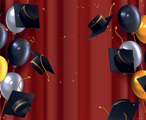 Realistic Graduation Background Vector Art Graphics Freevector