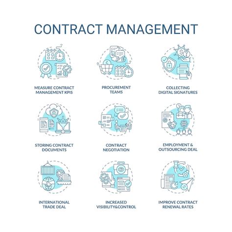 Premium Vector Contract Management Concept Icons Set