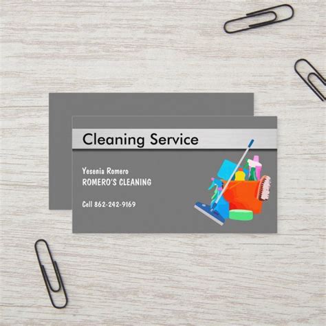 Two Business Cards With Cleaning Services On Them