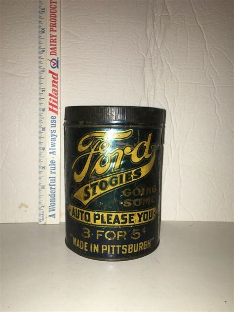 Antique Cigar Tin Ford Stogies Pittsburgh 3849779976