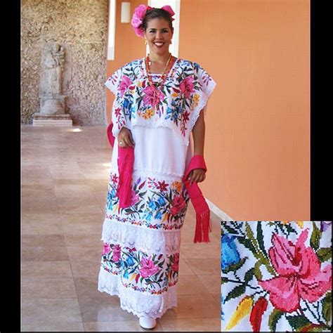 Huipil Yucateco Mexico Dress Traditional Mexican Dress Mexican Dresses