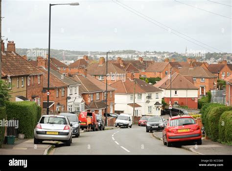 Houses on the Knowle council estate, built from the 1920s, in Bristol, which now has a mixture ...