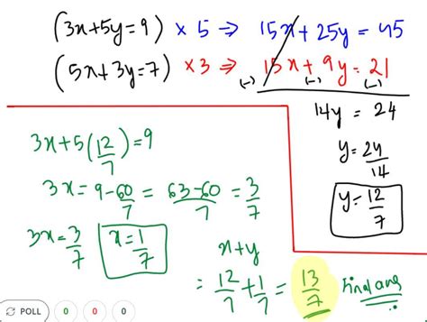 10 If 3x5y9 And 5x3y7 Then What Is The Value Of Xy