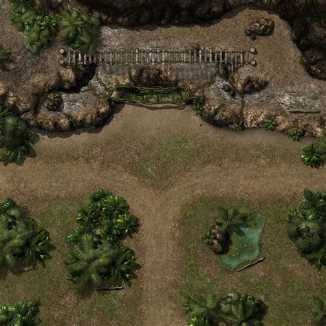 Forest Dungeon Entrance Battle Map 22x33 Rdndmaps