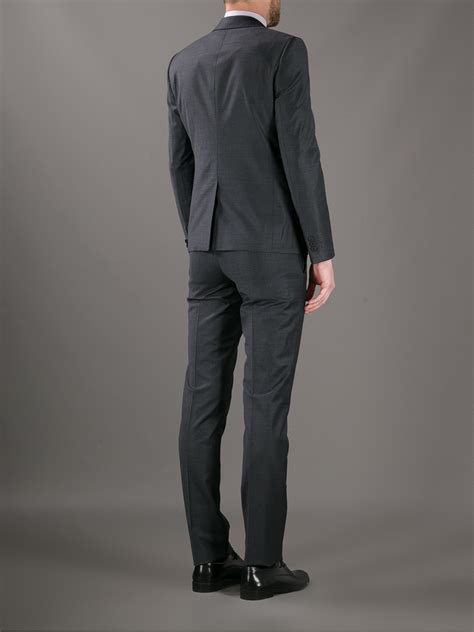 Emporio Armani Two Button Suit In Grey Gray For Men Lyst