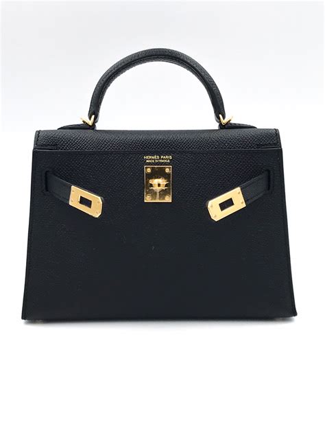 Hermes Kelly 20 Mini Sellier Noir Black Epsom Gold Hardware Vendome