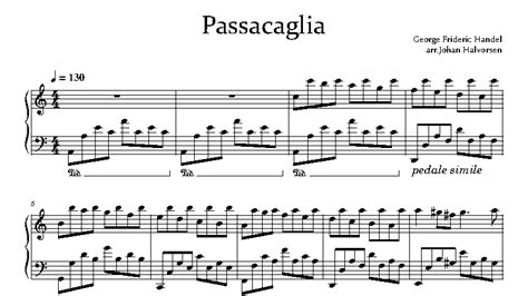 Passacaglia Handel Halvorsen Sheet Music Pianotify