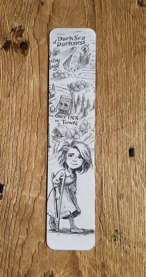 Bookmark Featuring Illustration Of Leeli And Map W Dark Sea Etsy