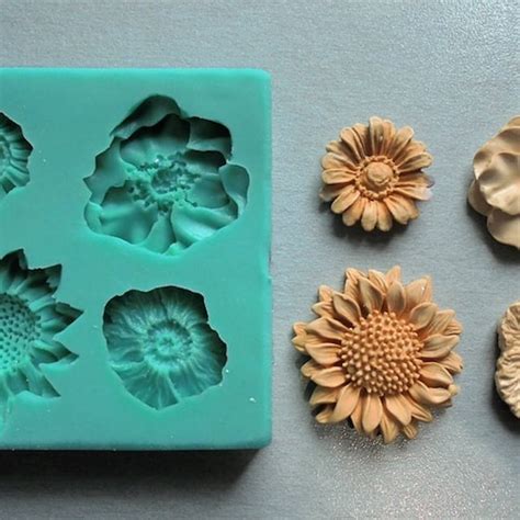 Silicone Mould Flowers 2 Sugarcraft Cake Decorating Fondant Etsy