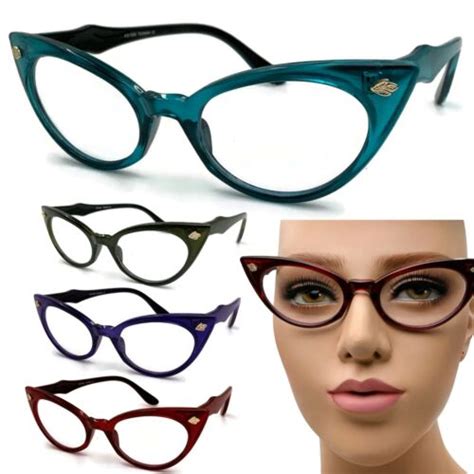 Clear Lens Cat Eye Vintage Style Ombre Glasses Eyeglasses 50s Retro Women 60s Ebay