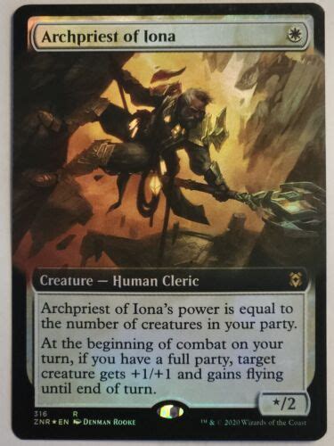 Mtg Archpriest Of Iona Foil Extended Art Zendikar Rising Near Mint