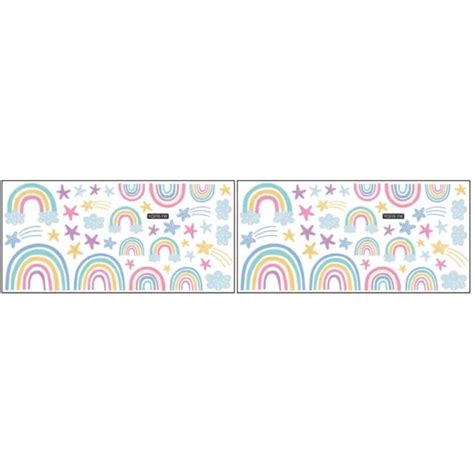 Sheets Pvc Sticker Mural Arc En Ciel Phosphorescent Enfant Eur