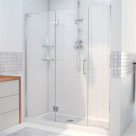 Dreamline Unidoor X 57 5 W X 72 H Hinged Frameless Shower Door Wayfair