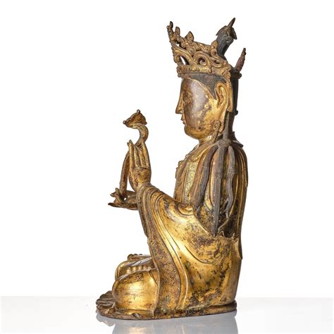 A Large And Impressive Gilt Bronze Figure Of Bodhisattva