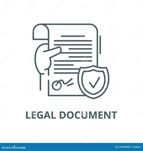 Legal Document Vector Line Icon Linear Concept Outline Sign Symbol