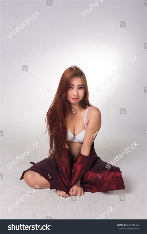 Sexy Asian Woman White Lingerie On Stock Photo 635345462 Shutterstock